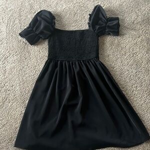 Black Square Neck Mini Sundress